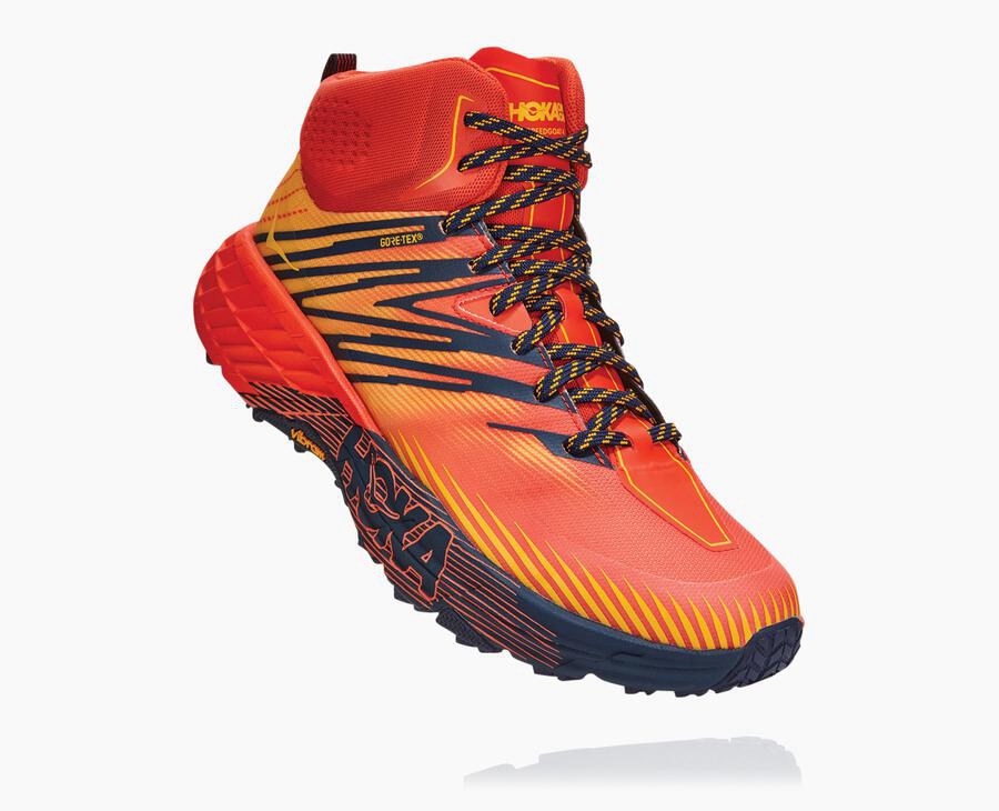 Chaussure Trail Hoka One One Speedgoat Mid Gore-Tex 2 Homme - Rouge - DZI-518329